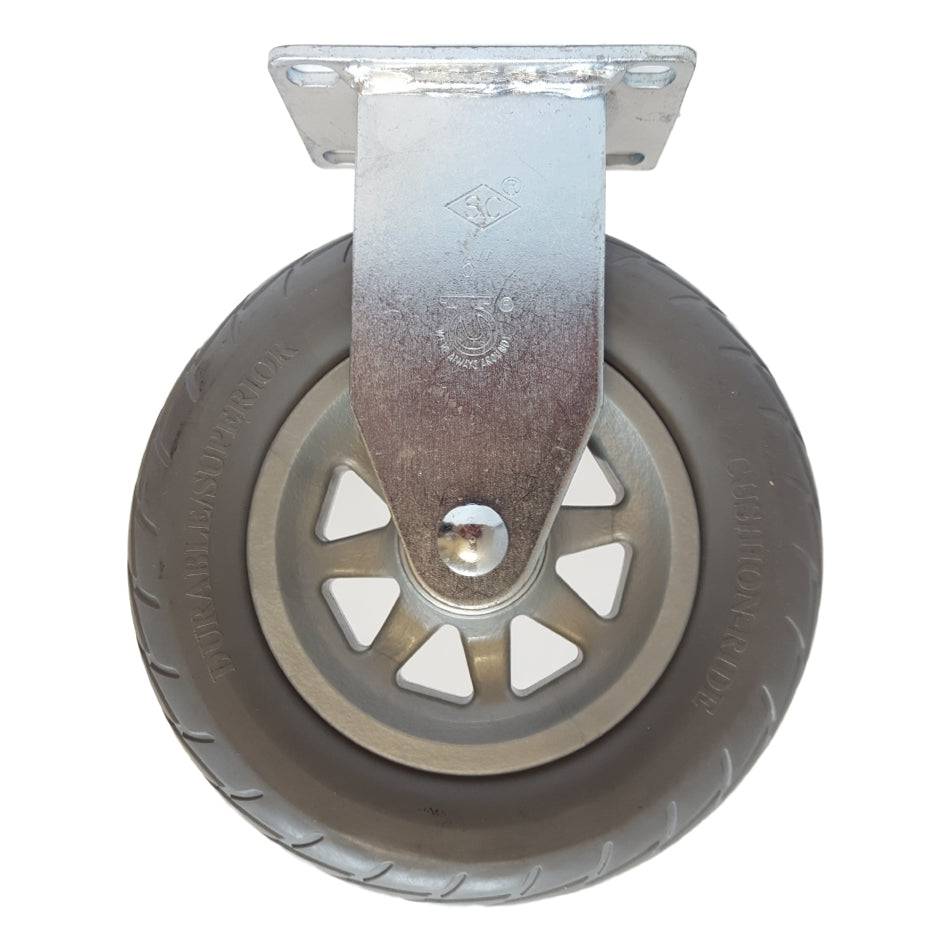 6" x 1-1/4" Cushion-Ride Wheel Rigid Caster - 300 lbs. capacity - Durable Superior Casters