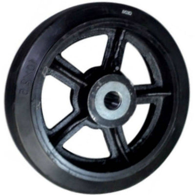12" x 2-1/2" Mold-On Rubber Cast Iron Wheel - 1200 lbs. capacity - Durable Superior Casters