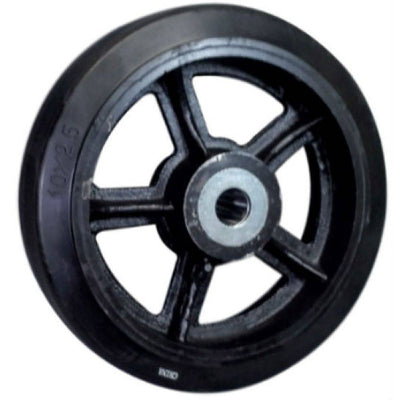 10" x 2-1/2" Mold-On Rubber Cast Iron Wheel - 1000 lbs. capacity - Durable Superior Casters