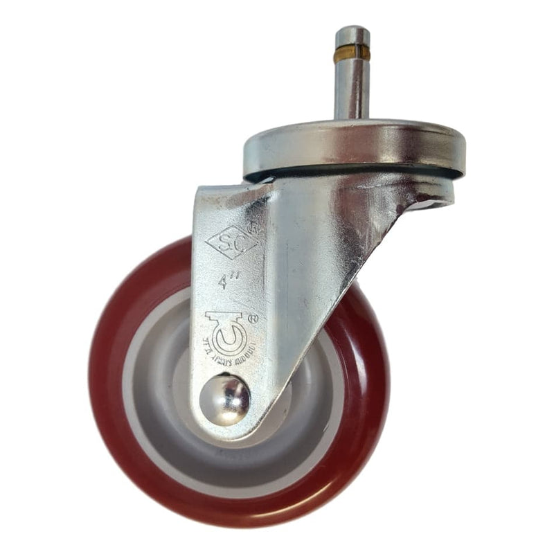 4" x 1-1/4" Polymadic Wheel Swivel Grip Ring Stem Caster - 350 lbs. Capacity - Durable Superior Casters