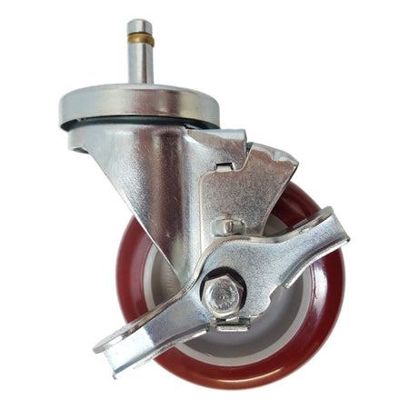 4" x 1-1/4" Polymadic Swivel Grip Ring Stem Caster, Top Lock Brake, 350 lb. Cap - Durable Superior Casters