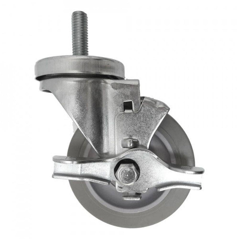 4" x 1-1/4" Nomadic Threaded Swivel Stem Caster W/ Brake (1/2") - 260 lbs. Cap. - Durable Superior Casters
