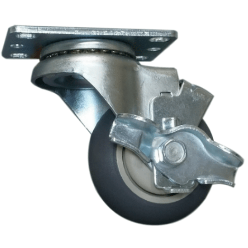 3" x 1-1/4" Thermo-Pro Wheel Swivel Caster w/ Top Lock Brake - 210 lbs. Cap. - Durable Superior Casters