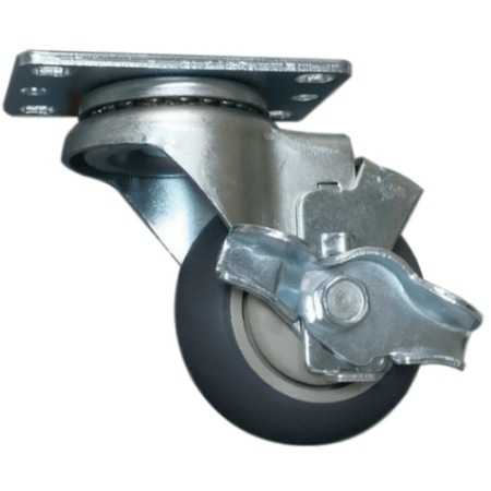 3" x 1-1/4" Thermo-Pro Wheel Swivel Caster w/ Top Lock Brake - 210 lbs. Cap. - Durable Superior Casters
