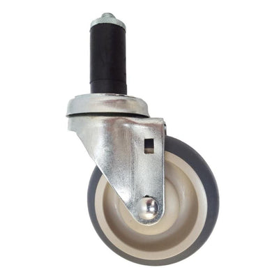 4" x 1-1/4" Thermo-Pro Threaded Swivel Stem Caster, Expandable Adapter,250lbs Cap - Durable Superior Casters