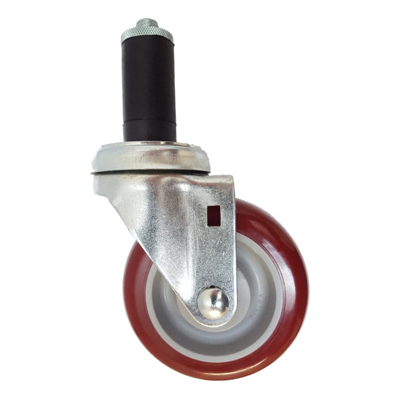 4" x 1-1/4" Polymadic Threaded Swivel Stem Caster, Expandable Adapter, 350 lbs. Capacity - Durable Superior Casters