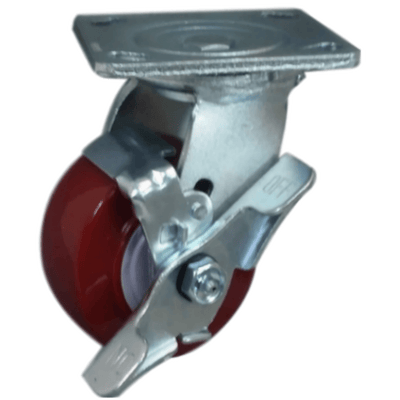 4" x 2" Polymadic Wheel Swivel Caster w/ Top Lock Brake - 600 lbs. capacity - Durable Superior Casters