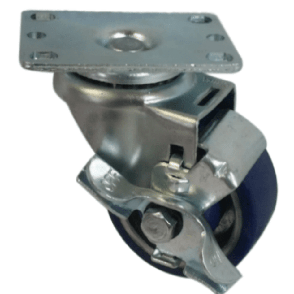 3" x 1-1/4" Polyon Aluminum Swivel Caster w/ Top Lock Brake - 350 lbs. Cap. - Durable Superior Casters