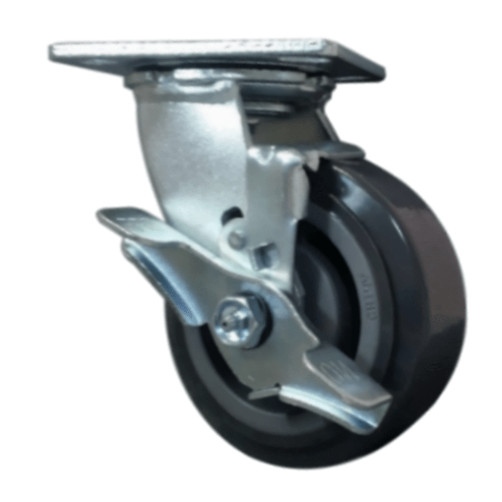 5" x 2" Polymadic Wheel Swivel Caster w/ Top Lock Brake - 750 lbs. capacity - Durable Superior Casters