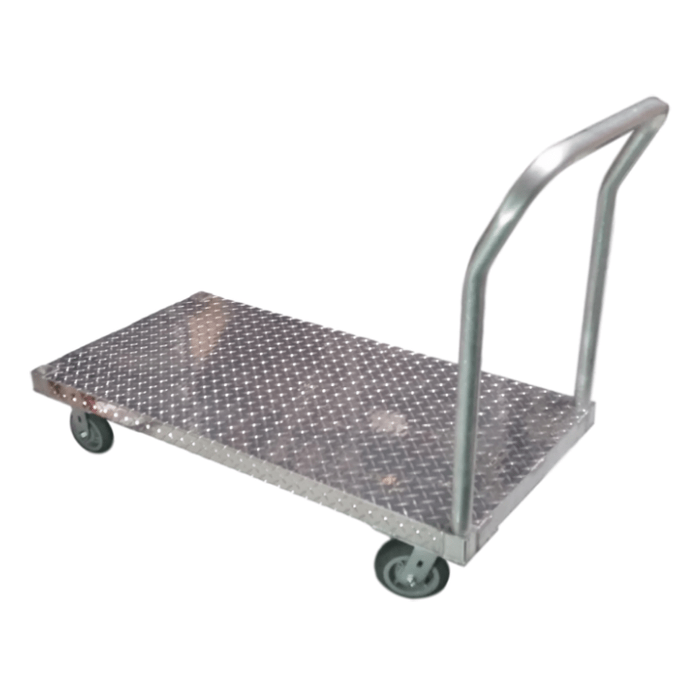 B&P Aluminum Platform Truck 24"W X 48"L - 2,000lb Cap. - Diamond Plate - B&P Manufacturing