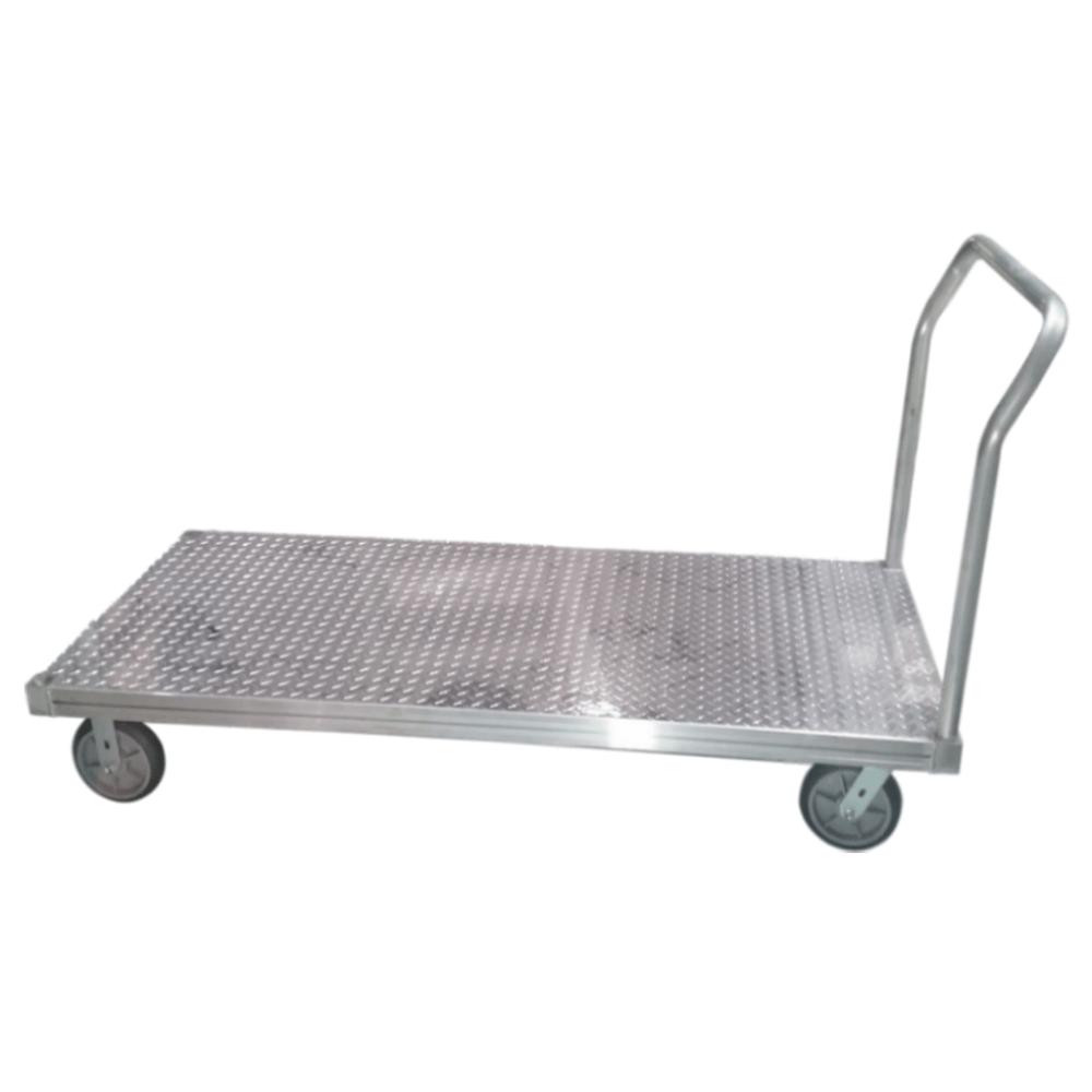 B&P Aluminum Platform Truck 30"W x 72"L - 2,000lb Cap. - Diamond Plate - B&P Manufacturing