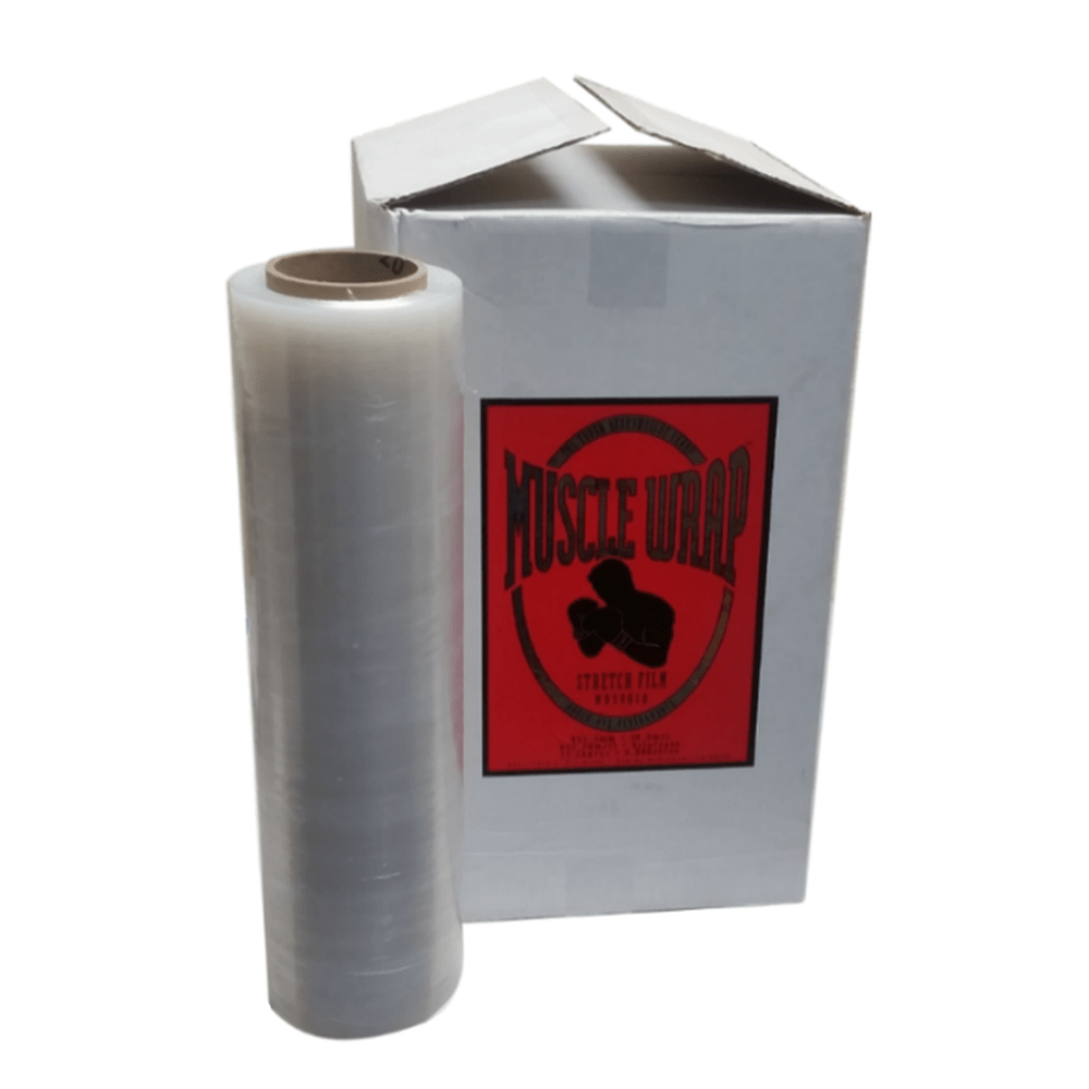 Heavy Duty Stretch Wrap 1 Case (4 Rolls) 18in x 1500ft Clear - Muscle Wrap