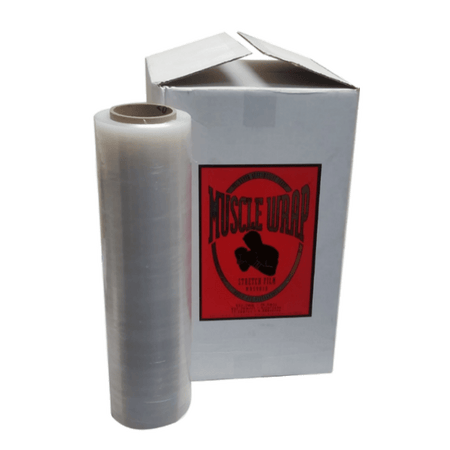 Heavy Duty Stretch Wrap 1 Case (4 Rolls) 18in x 1500ft Clear - Muscle Wrap