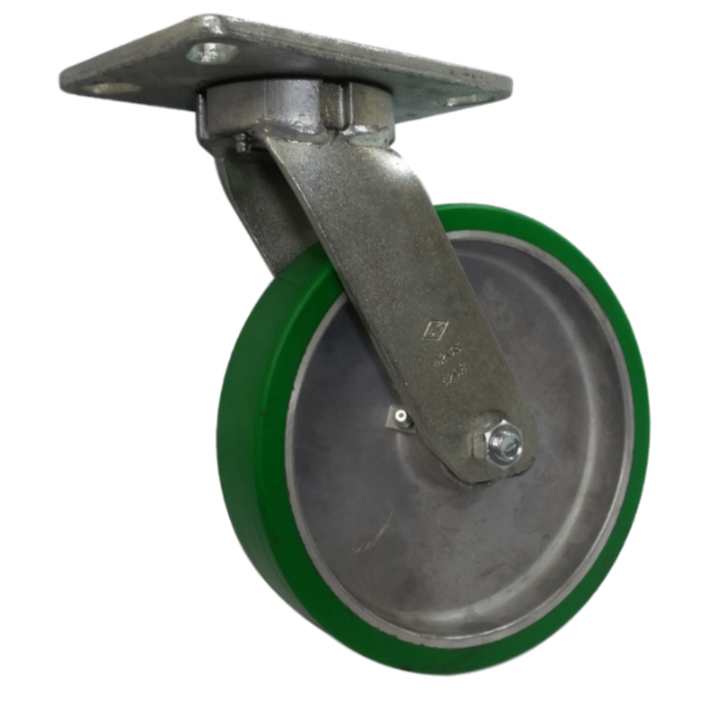 8" x 2" Polyon Aluminum Wheel Kingpinless Swivel Caster - 1500 lbs. Cap. - Durable Superior Casters