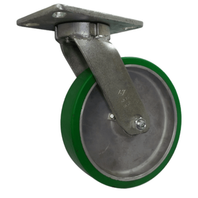 8" x 2" Polyon Aluminum Wheel Kingpinless Swivel Caster - 1500 lbs. Cap. - Durable Superior Casters