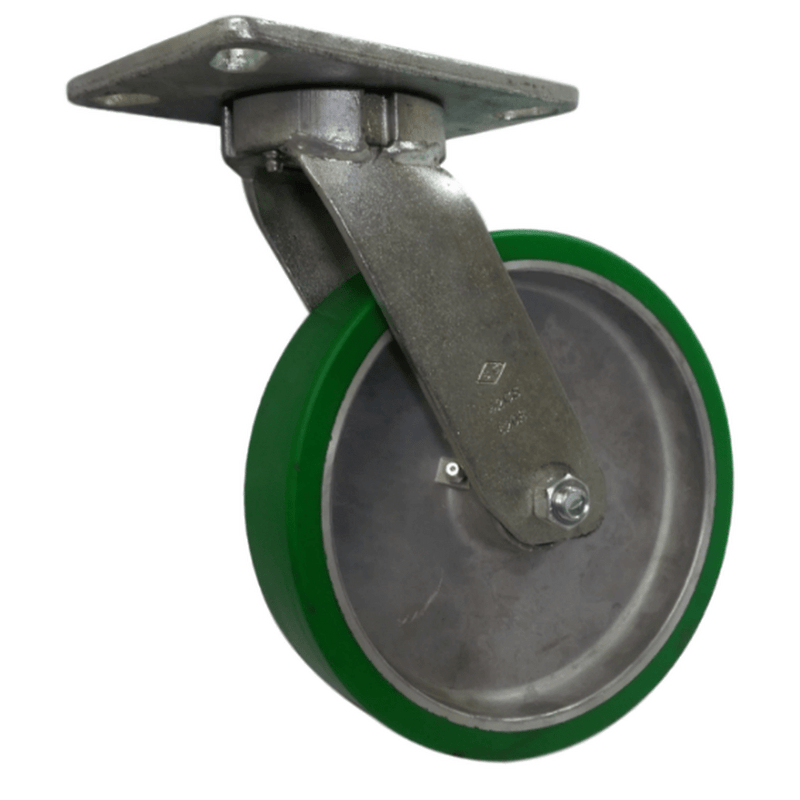 8" x 2" Polyon Aluminum Wheel Kingpinless Swivel Caster - 1500 lbs. Cap. - Durable Superior Casters