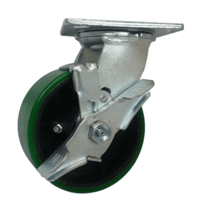 5" x 2" Polyon Cast Wheel Swivel Caster w/ Top Lock Brake - 1100 lbs. Cap. - Durable Superior Casters