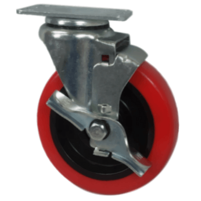5" x 1-1/4" Poly-Pro Wheel Swivel Caster w/ Top Lock Brake - 350 lbs. capacity - Durable Superior Casters