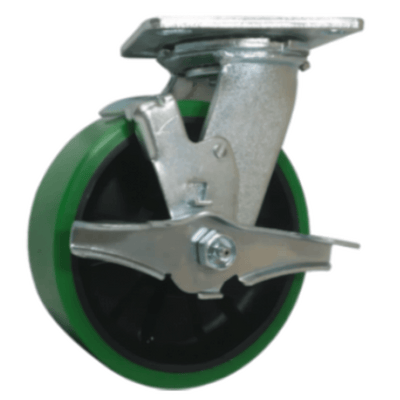 6" x 2" Polyon MaxRok Swivel Caster w/ Top Lock Brake - 1200 lbs. Cap. - Durable Superior Casters