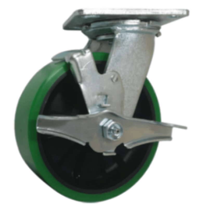 6" x 2" Polyon MaxRok Swivel Caster w/ Top Lock Brake - 1200 lbs. Cap. - Durable Superior Casters