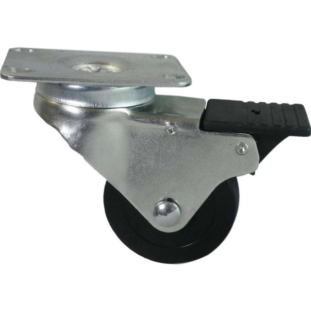 3" x 1-1/4" Soft Rubber Swivel Caster, Total Lock Brake (Ball Bearing) 300 lbs Capacity - Durable Superior Casters