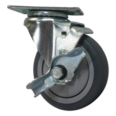 4" x 1-1/4" Thermo-Pro Wheel Swivel Caster w/ Top Lock Brake - 250 lbs. Cap. - Durable Superior Casters