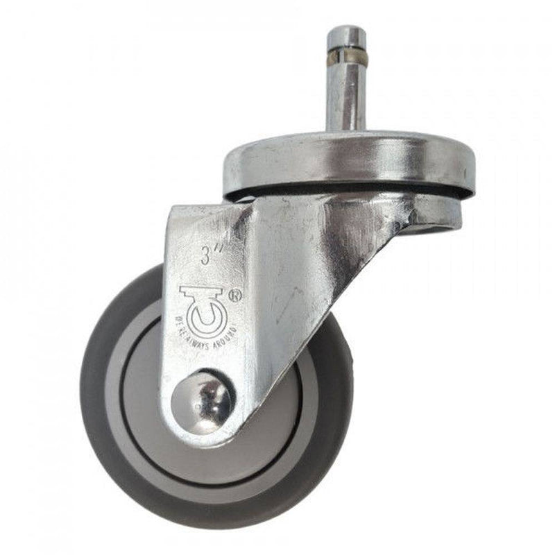 3" x 1-1/4" Thermo-Pro Wheel Swivel Grip Ring Stem Caster - 210 lbs. Capacity - Durable Superior Casters