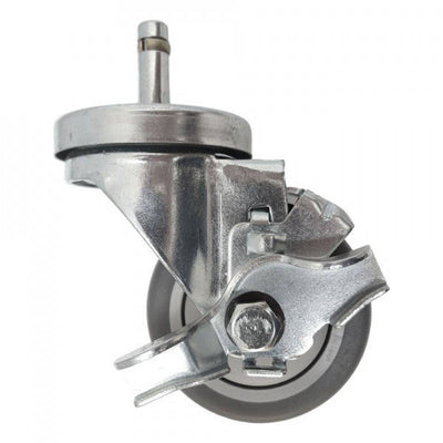 3" x 1-1/4" Thermo-Pro Swivel Grip Ring Stem Caster W/ Brake - 210 lbs. Cap. - Durable Superior Casters