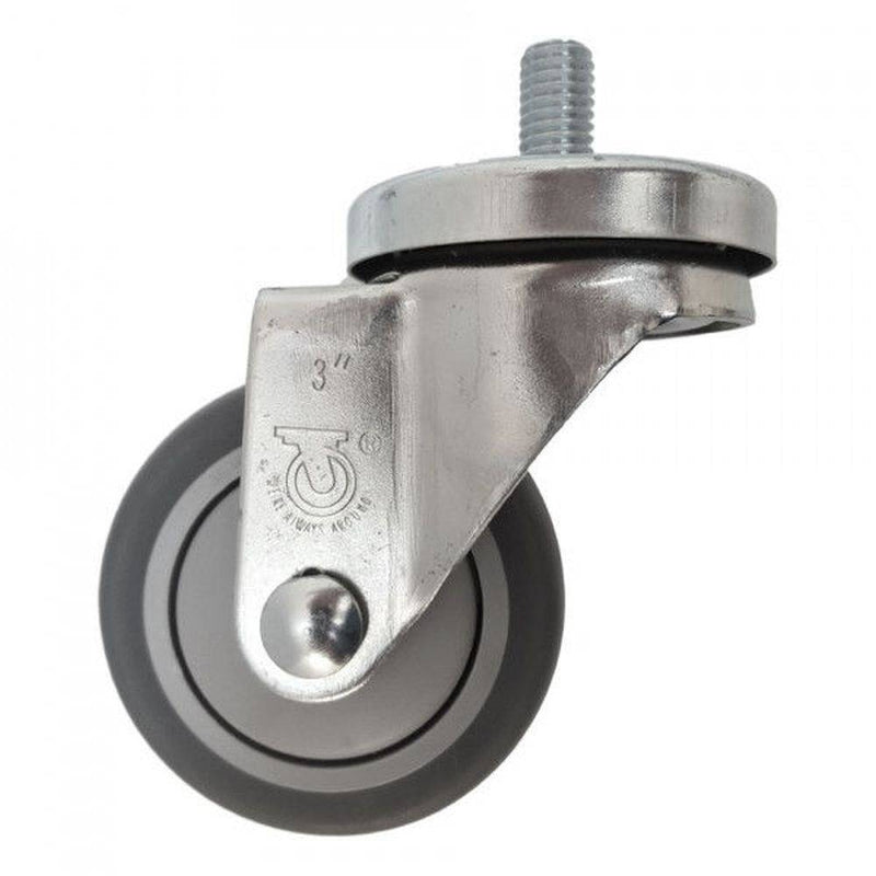 3" x 1-1/4" Thermo-Pro Wheel Threaded Swivel Stem Caster (1/2") - 210 lbs. Cap. - Durable Superior Casters