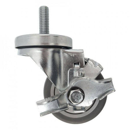 3" x 1-1/4" Thermo-Pro Threaded Swivel Stem Caster, Brake (1/2") 210 lbs. Cap - Durable Superior Casters