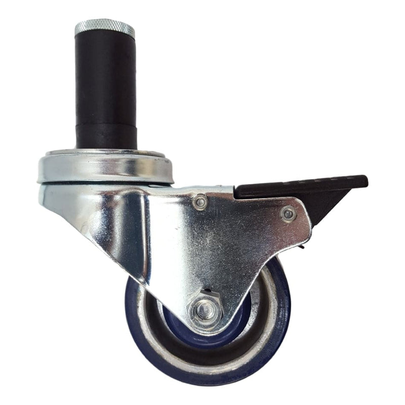 3" x 1-1/4" Polyon Alum Thread Stem Caster,Exp Adapter,Total Lock Brake,350 lbs - Durable Superior Casters