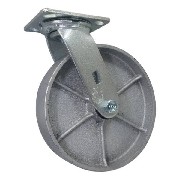 thumbnail interactive-video image 1 of Heavy Duty 8x2 Swivel Casters With Brake (Set Of 4) – 1250 Lbs Capacity Each, Semi-Steel Wheel 1 of 3