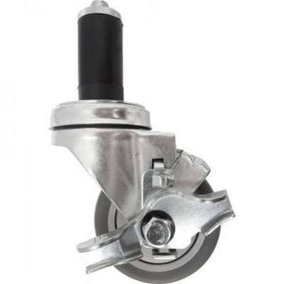3" x 1-1/4" Thermo-Pro Threaded Swivel Stem Caster w/ Top Lock Brake, Expandable Adapter 210 lbs. Capacity - Durable Superior Casters