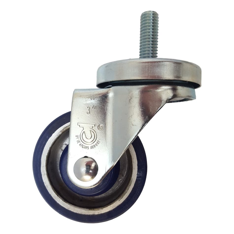 3" x 1-1/4" Polyon Alum. Threaded Swivel Stem Caster (1/2") - 350 lbs. Cap. - Durable Superior Casters