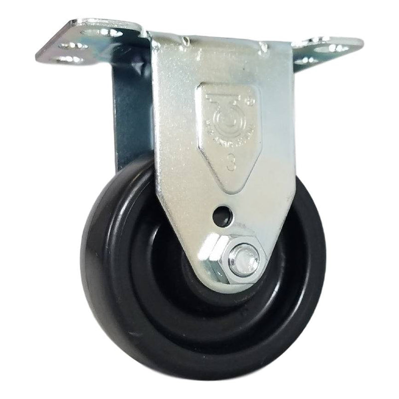 3" x 1-1/4" Polyolefin Wheel Rigid Caster Stainless Steel - 300 lbs. Capacity - Durable Superior Casters