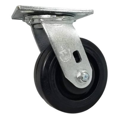 5" x 2" Rubber On Nylon Swivel Caster (Roller Bearing) - 450 lbs. Cap. - Durable Superior Casters