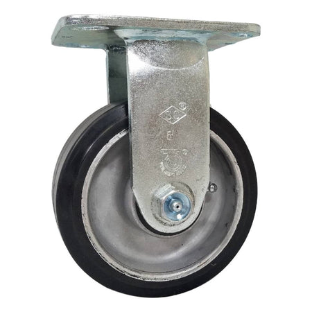 5" x 2" Mold-On Rubber Aluminum Wheel Rigid Caster - 500 lbs. Capacity - Durable Superior Casters
