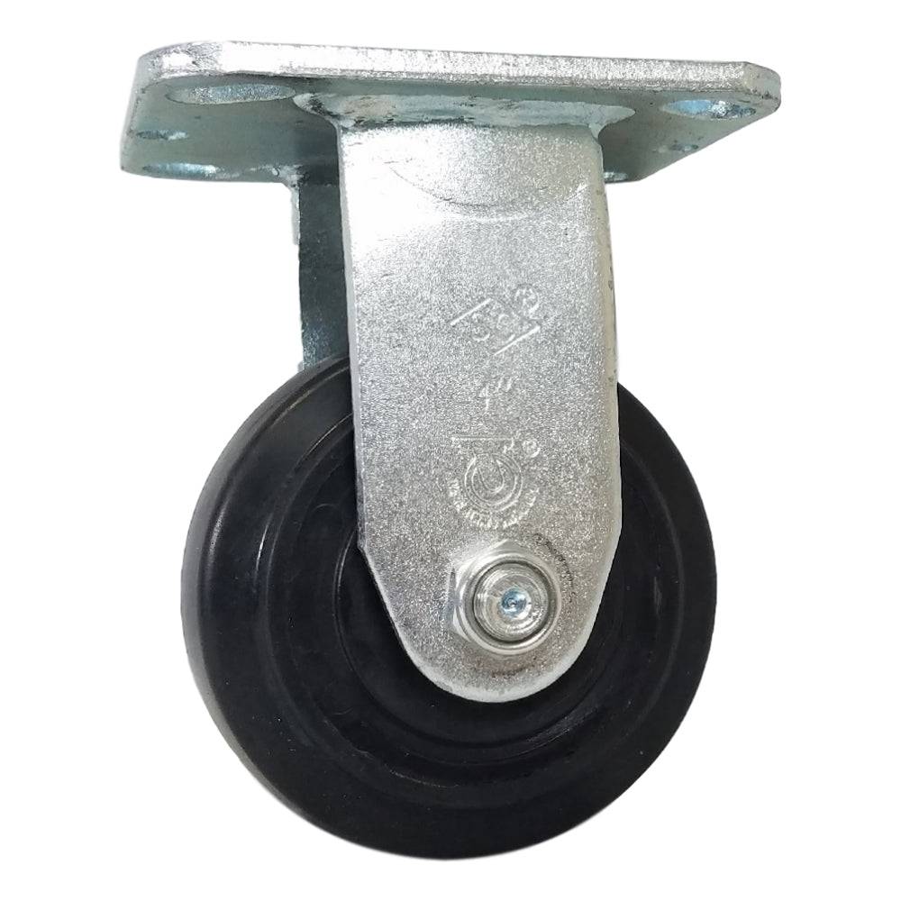 4" x 2" Rubber On Nylon Wheel Rigid Caster (Roller Bearing) - 400 lbs. Cap. - Durable Superior Casters