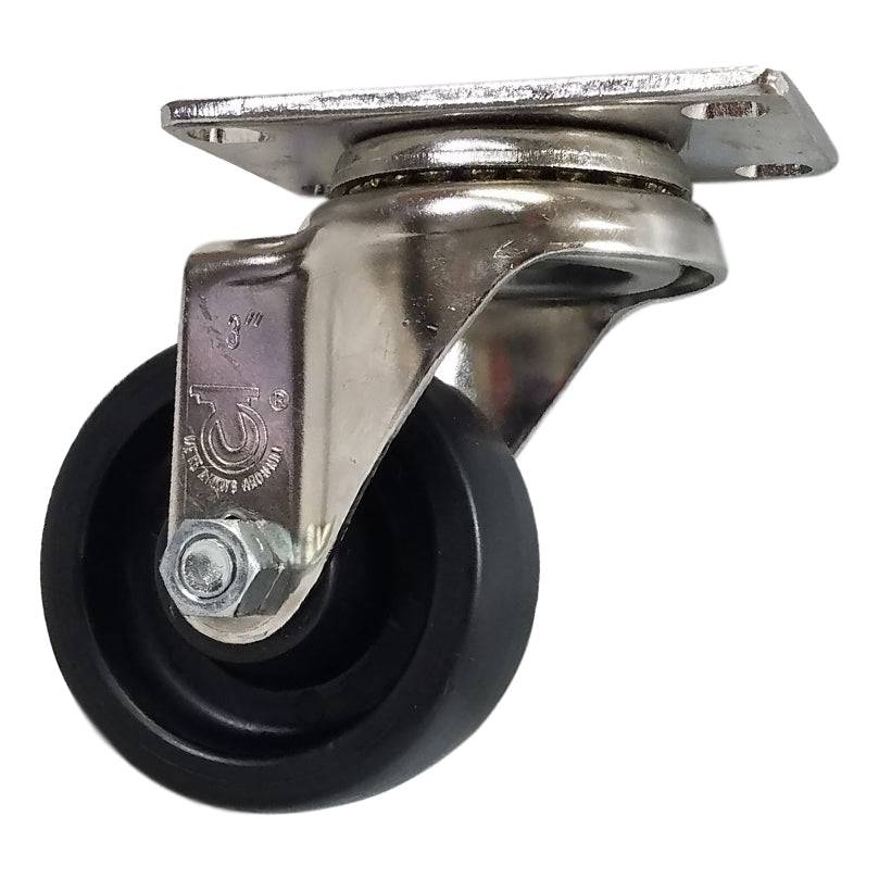 3" x 1-1/4" Polyolefin Wheel Swivel Caster Stainless Steel - 250 lbs. capacity - Durable Superior Casters