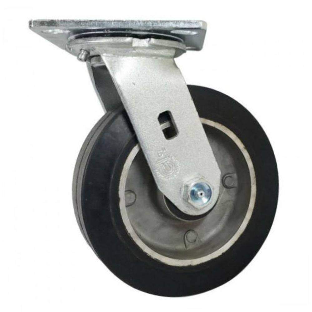 6" x 2" Mold On Rubber Aluminum Wheel Swivel Caster - 550 lbs. Capacity - Durable Superior Casters