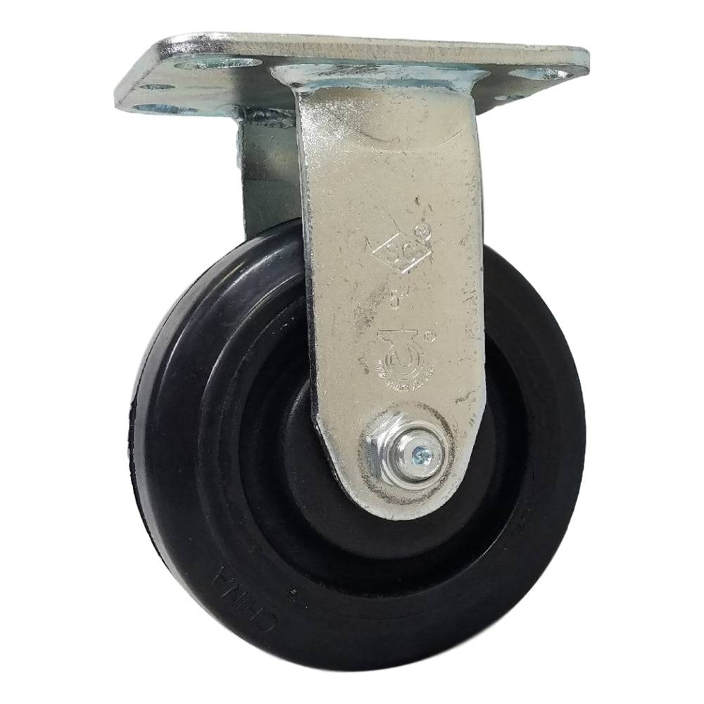 5" x 2" Rubber On Nylon Wheel Rigid Caster (Roller Bearing) - 450 lbs. Cap. - Durable Superior Casters