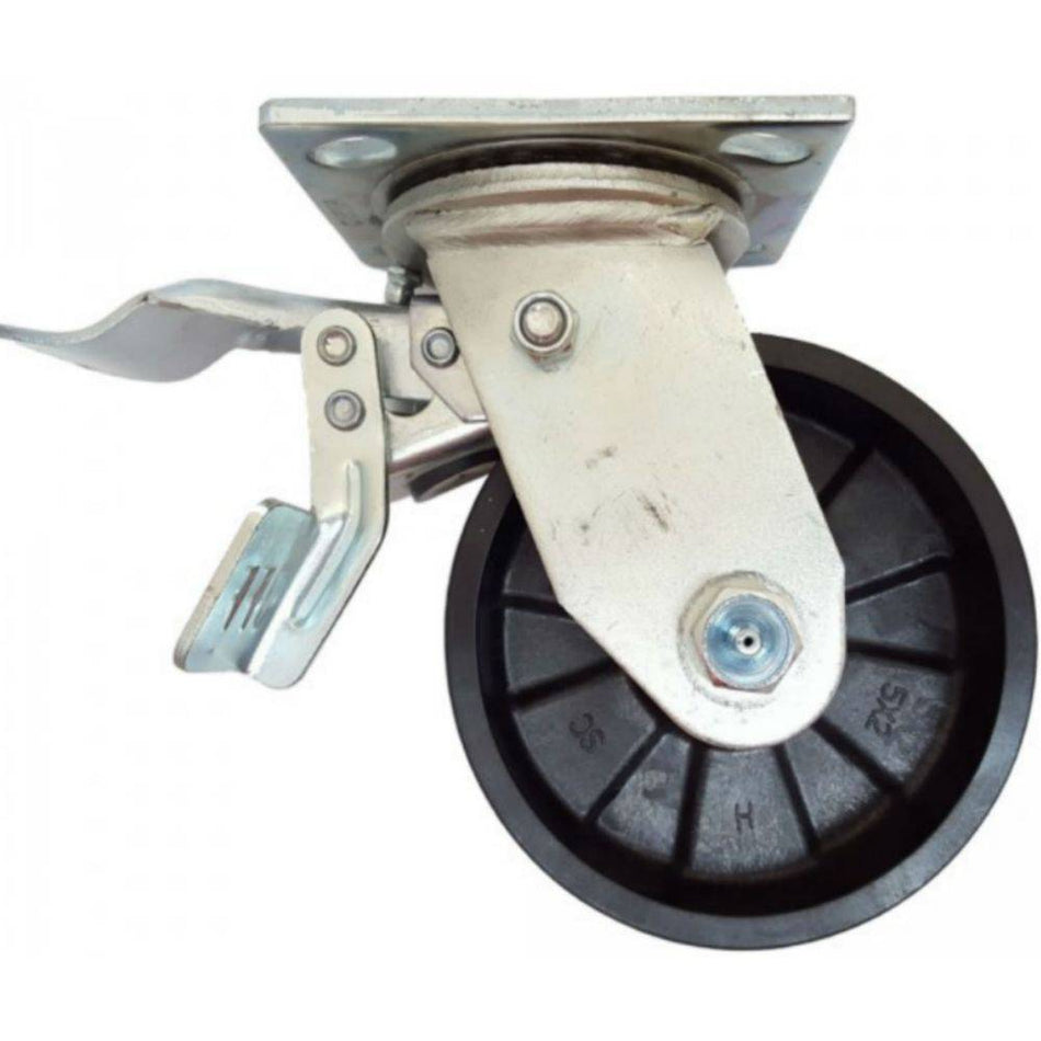 5" x 2" MaxRok Wheel Swivel Caster W/ Dual-Pedal Lock Brake - 1000 lbs. Capacity - Durable Superior Casters