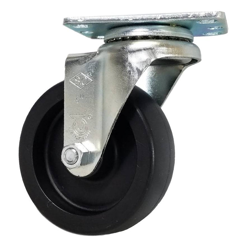 4" x 1-1/4" Polyolefin Wheel Swivel Caster Stainless Steel - 300 lbs. Capacity - Durable Superior Casters