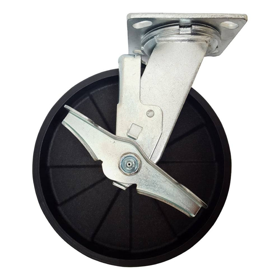 8" x 2" MaxRok Wheel Swivel Caster W/ Brake - 1250 lbs. Capacity - Durable Superior Casters