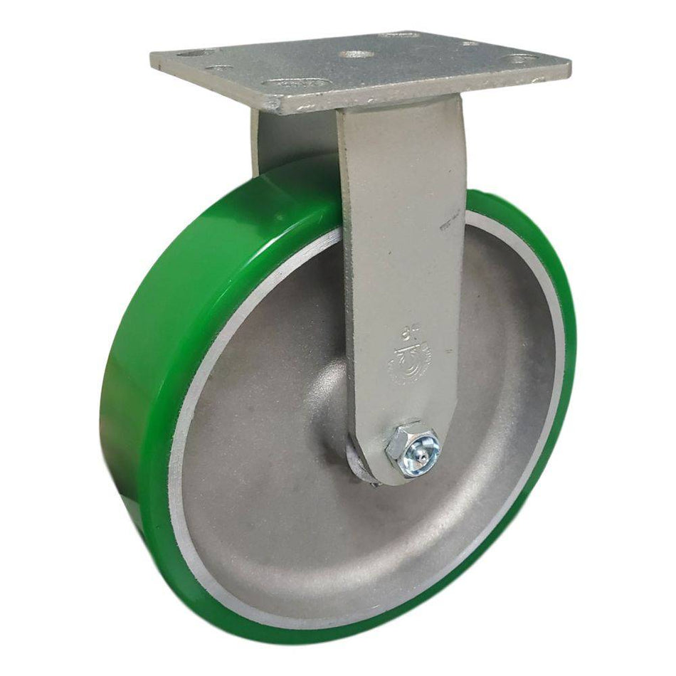 8" x 2" Polyon Aluminum Wheel Rigid Caster - 1250 lbs. Capacity - Durable Superior Casters
