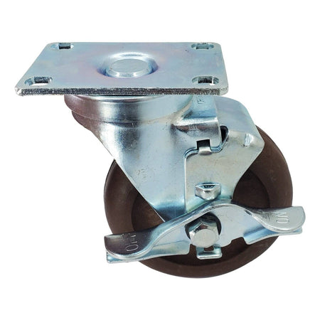 4" x 1-1/2" High Temp. Brimstone Wheel Swivel Caster w/ Top Lock Brake - 350 Lbs. Capacity - Durable Superior Casters