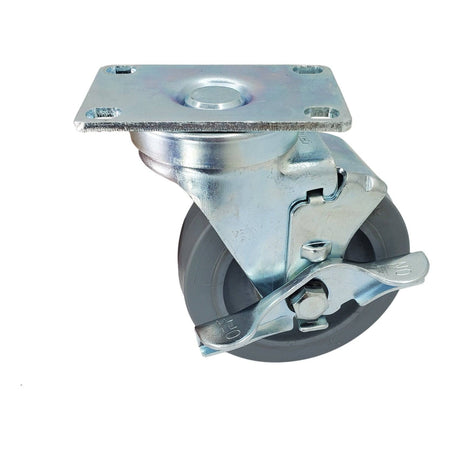 4" x 1-1/4" Nomadic Wheel Swivel Caster w/ Top Lock Brake - 300 lbs. Capacity - Durable Superior Casters