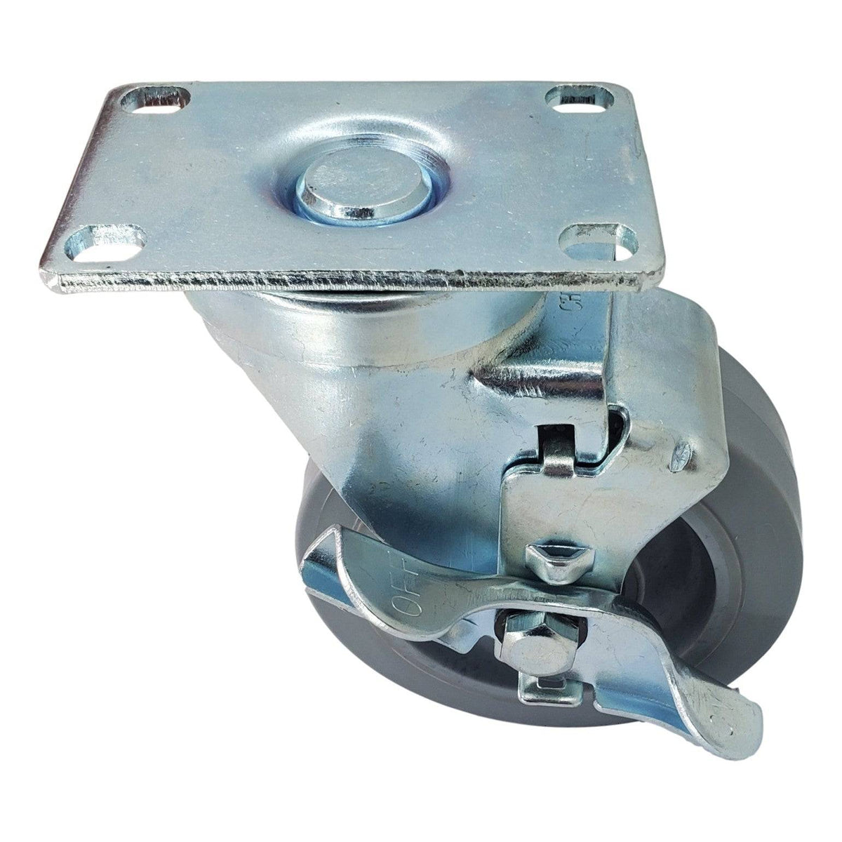 4" x 1-1/4" Nomadic Wheel Swivel Caster w/ Top Lock Brake - 300 lbs. Capacity - Durable Superior Casters