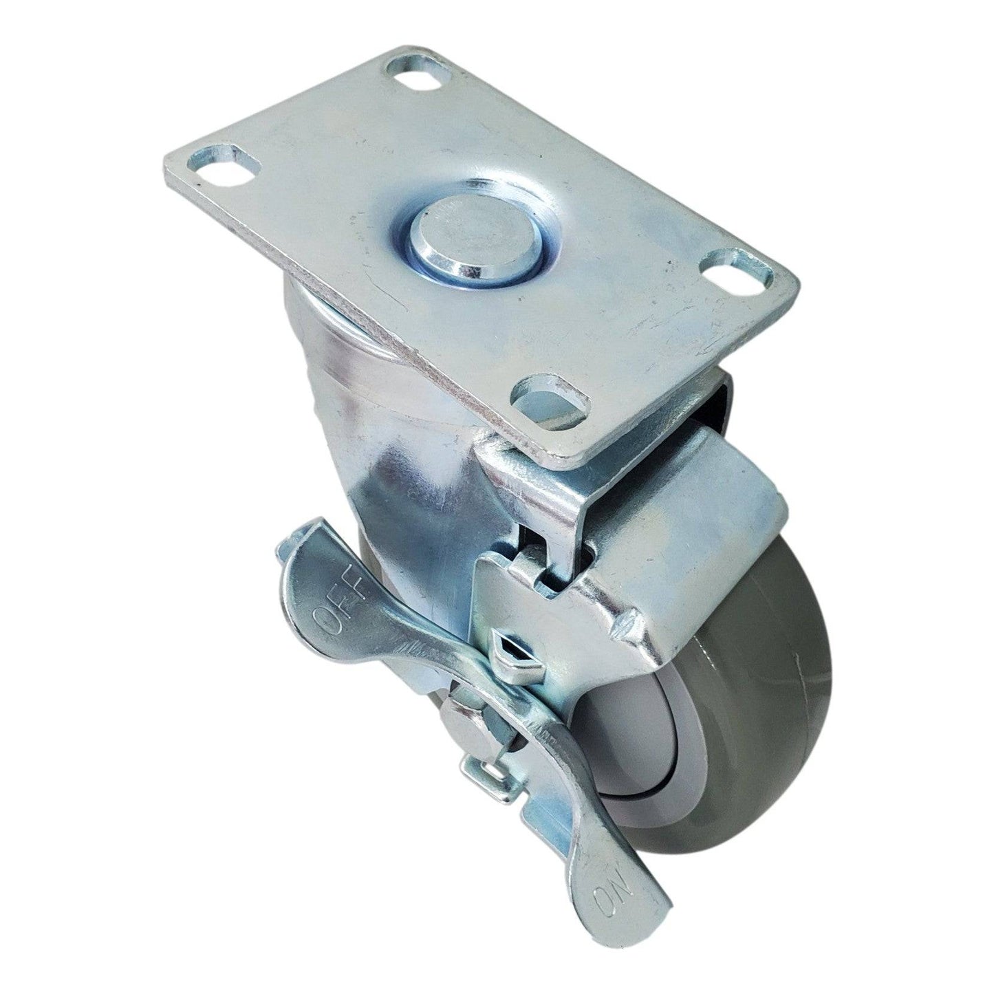 4" x 1-1/4" Poly-Pro Wheel Swivel Caster w/ Top Lock Brake- 350 lbs. capacity - Durable Superior Casters
