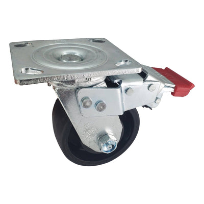 4" x 2" MaxRok Wheel Swivel Caster w/ Total-Lock Brake - 800 lbs. Capacity - Durable Superior Casters